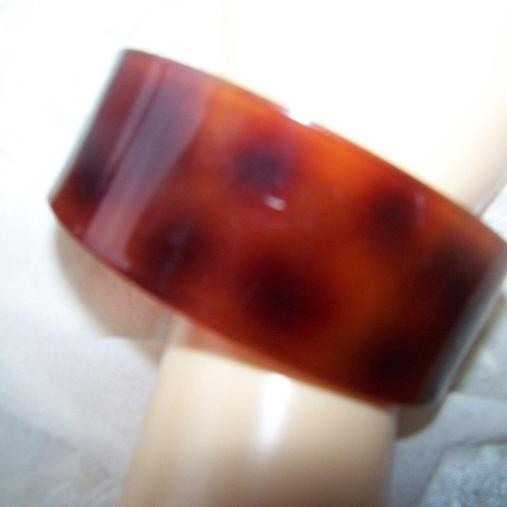 Vintage Tortoise Shell Cuff Bracelet Gold Tone